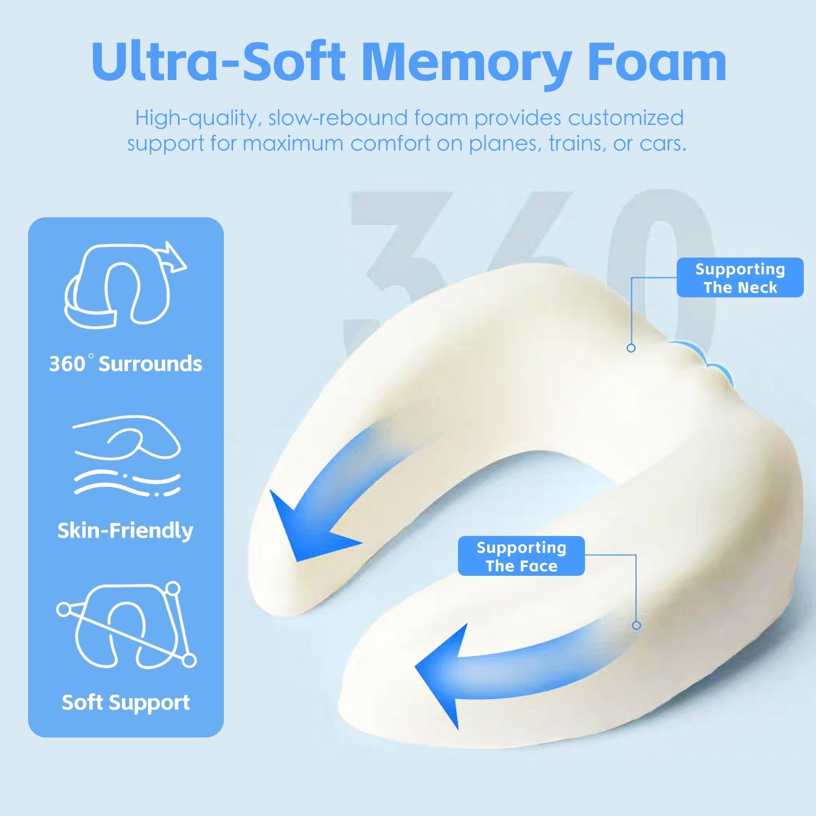 Compact Luxury Memory Foam Travel Pillow - 08