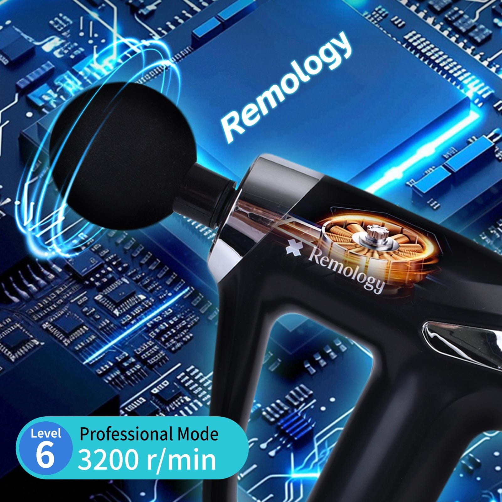 Remology Impact Therapy 6 Adaptive Speed Usb C Massage Gun With 4 Heads - 03