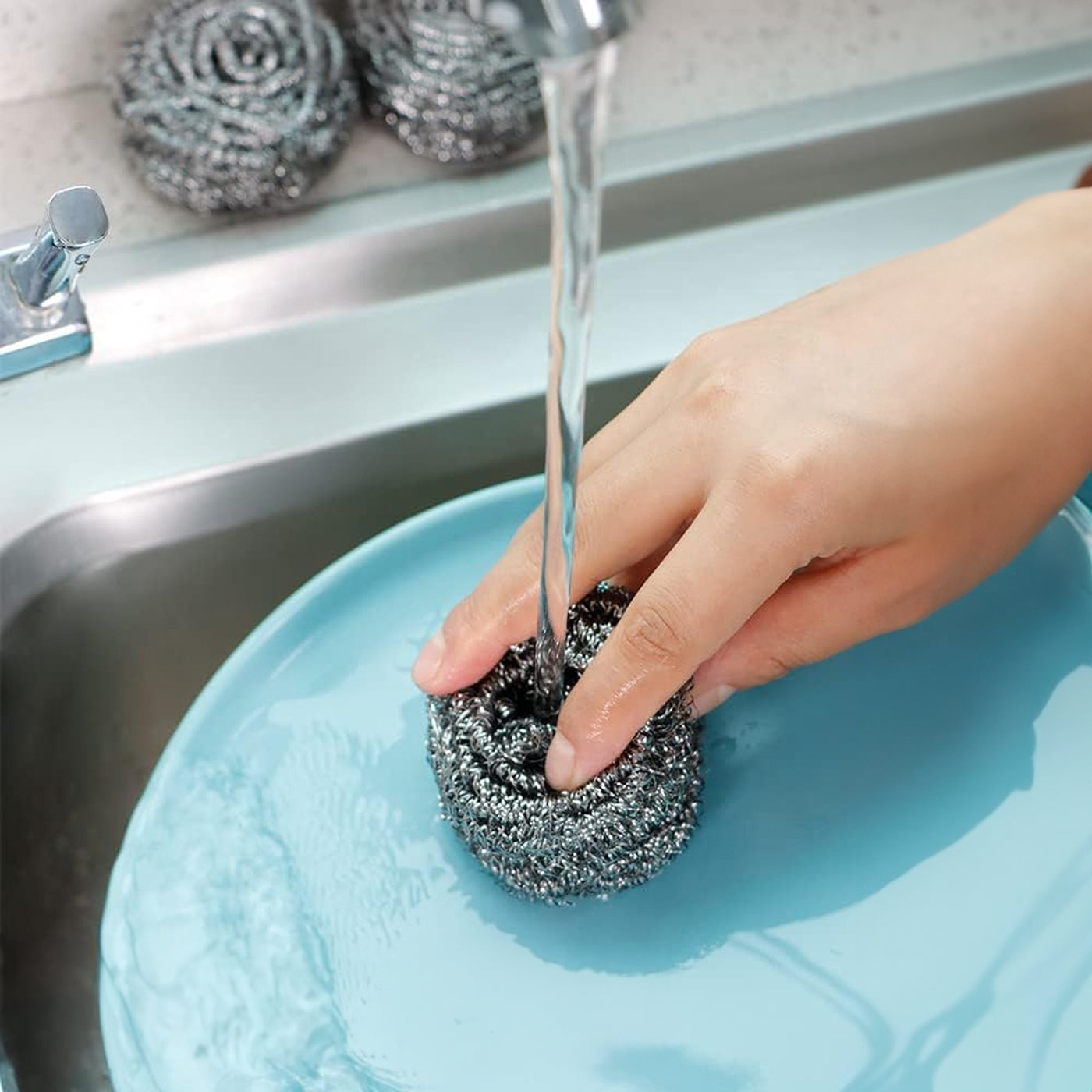 6 Pcs Stainless Steel Scourers - 02