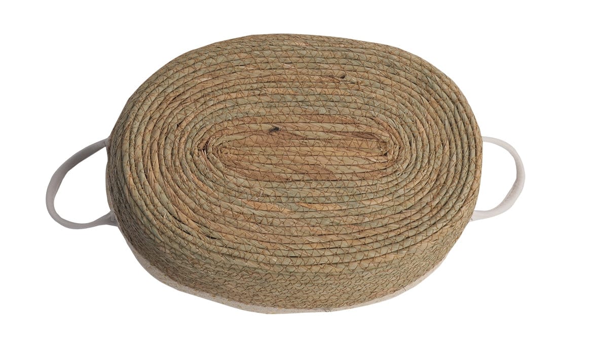 2 Pcs Cotton Rope Stripe Carry Handles Storage Baskets Set - 03