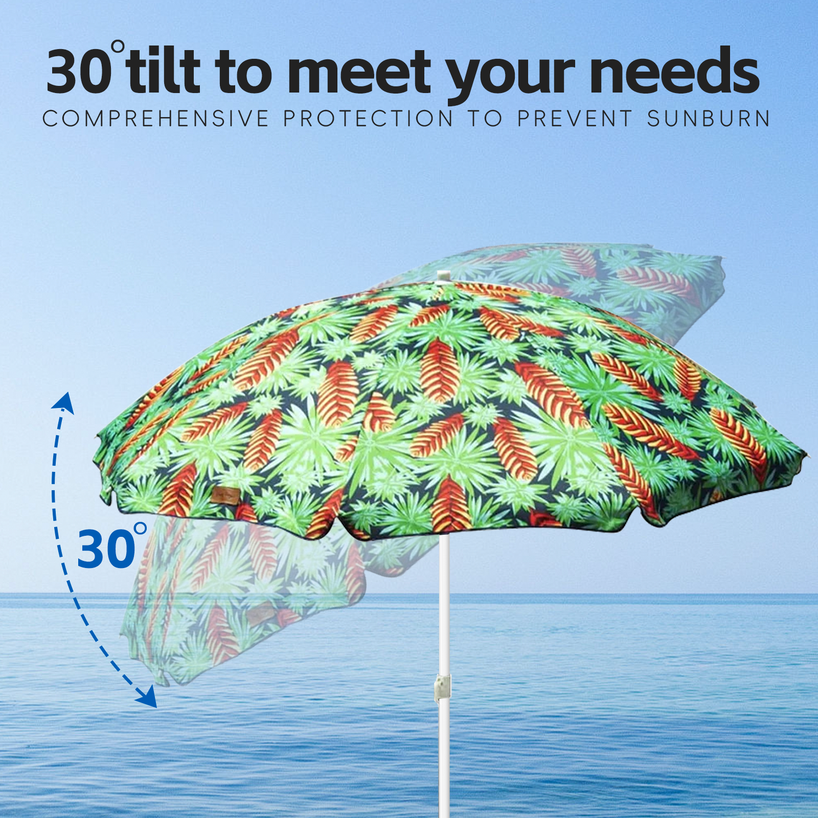 Lazy Dayz 18M Tiltable Beach Umbrella With Carry Bag Makena - 05