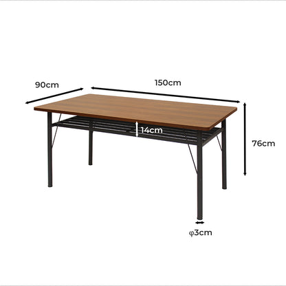 Levede Dining Table Storage Shelf 4-6 Seater 150cm-1954802997599014915