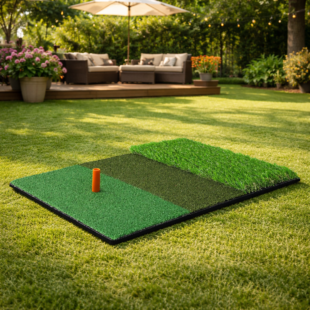 3 in 1 Golf Hitting Mat Practice Training - Green