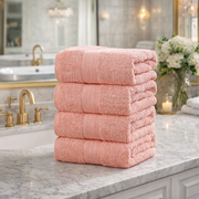 4PCS Cotton Bath Towels 550GSM Set - Coral (Pink)