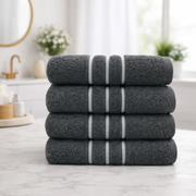 4PCS Premium Cotton Face Towel Set 650gsm - Charcoal