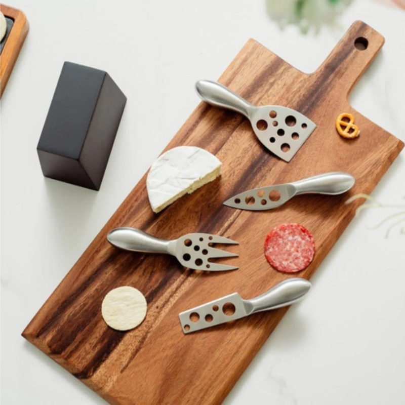 4 Pcs Clevinger Hobson Stainless Steel Cheese Knife Set With Magnetic Block