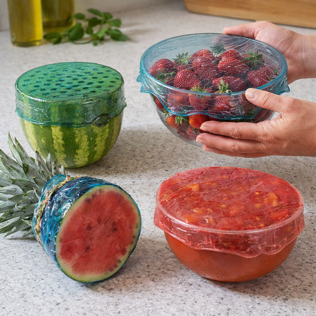 4 Pcs Silicone Reusable Bubbly Stretch Lids
