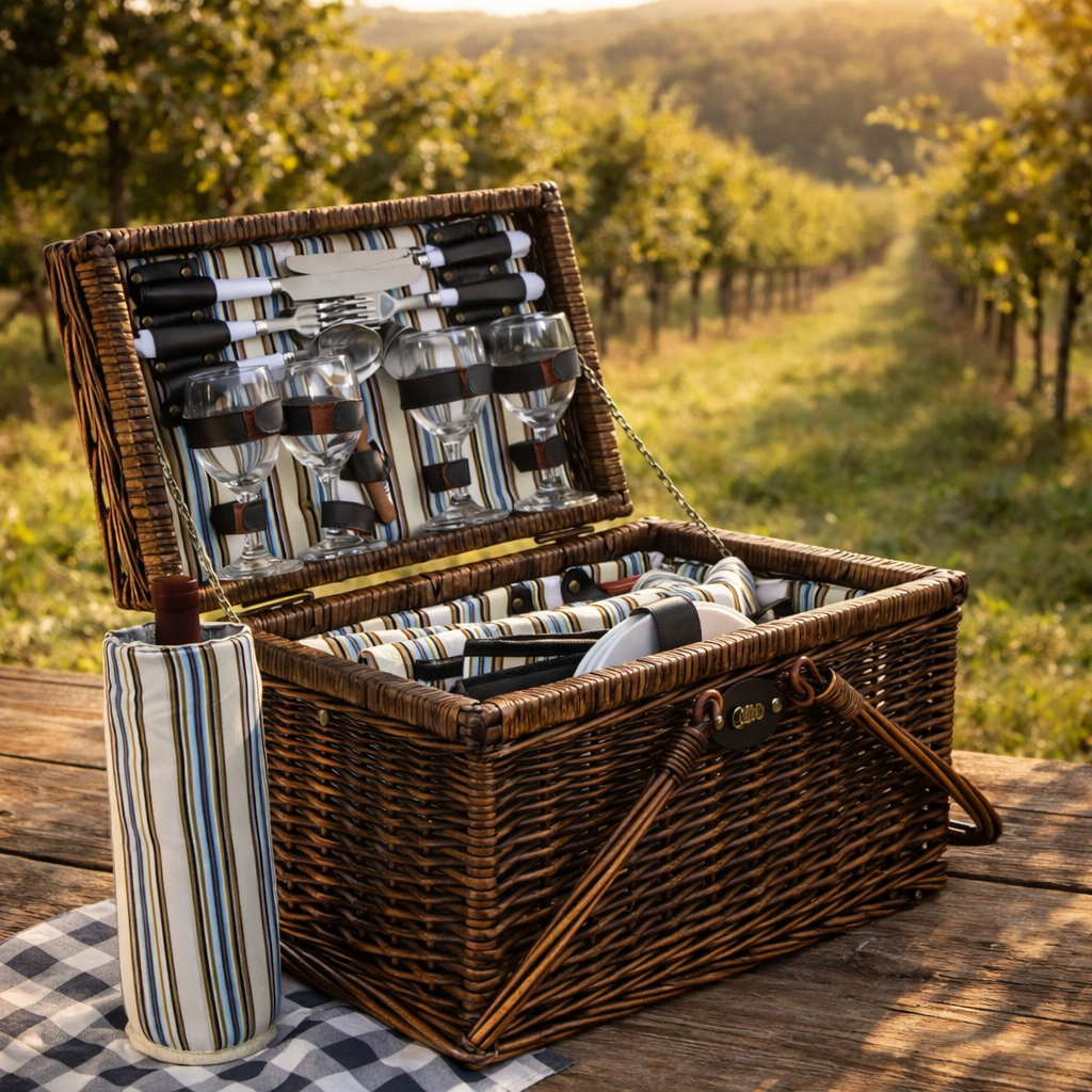 4 Person Picnic Basket Set