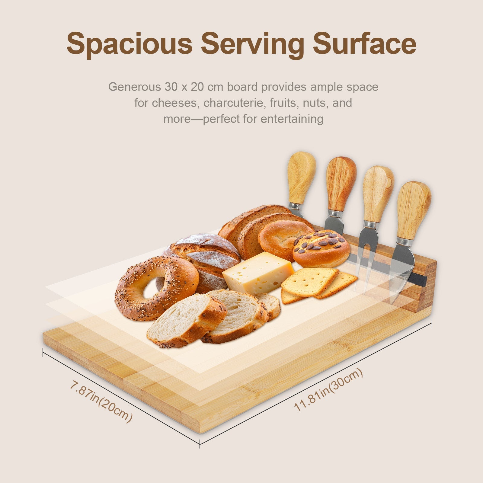 Bamboo Cheese Board And Knife Set - 05