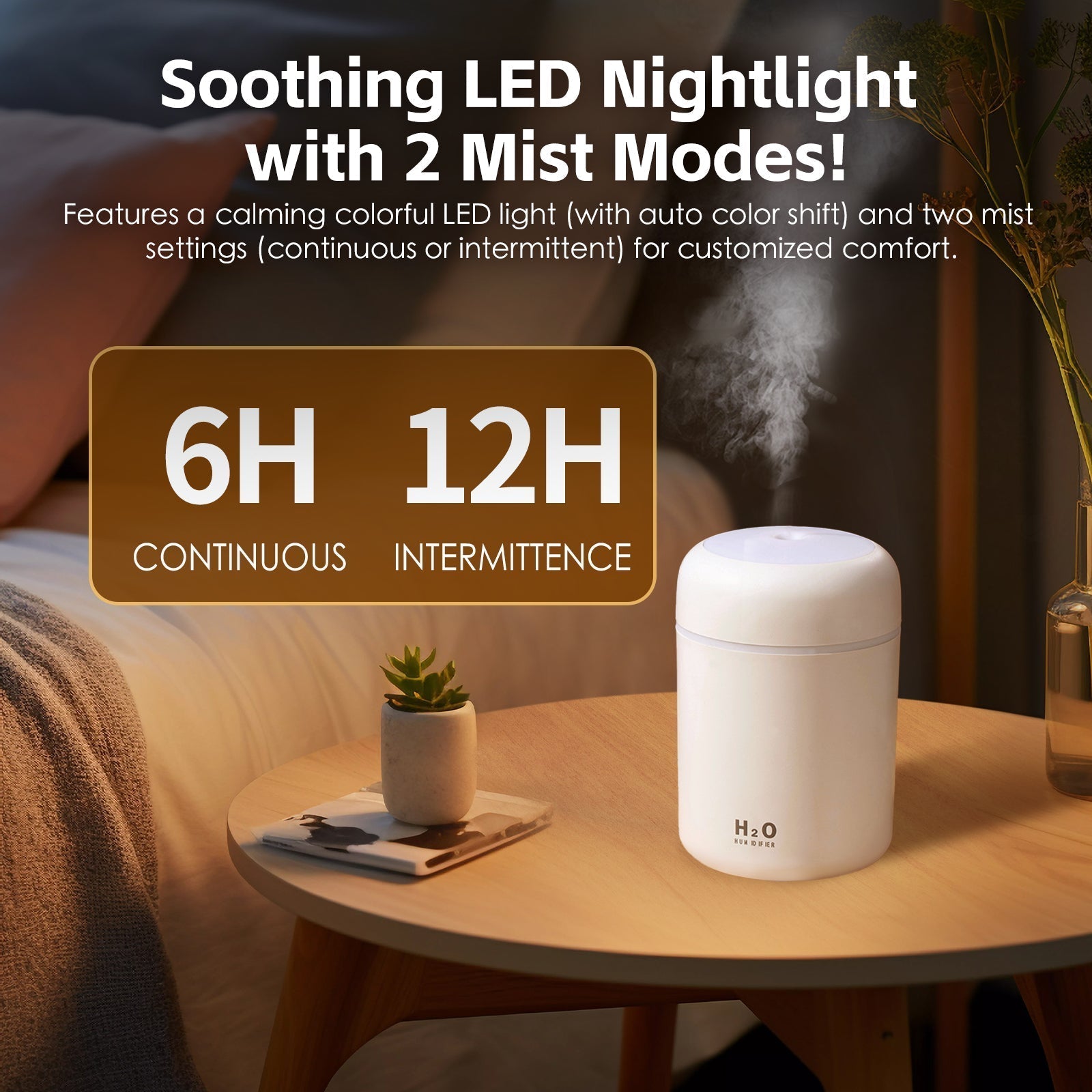 Livingtoday Mini Led Ultrasonic Humidifier 300Ml - 04