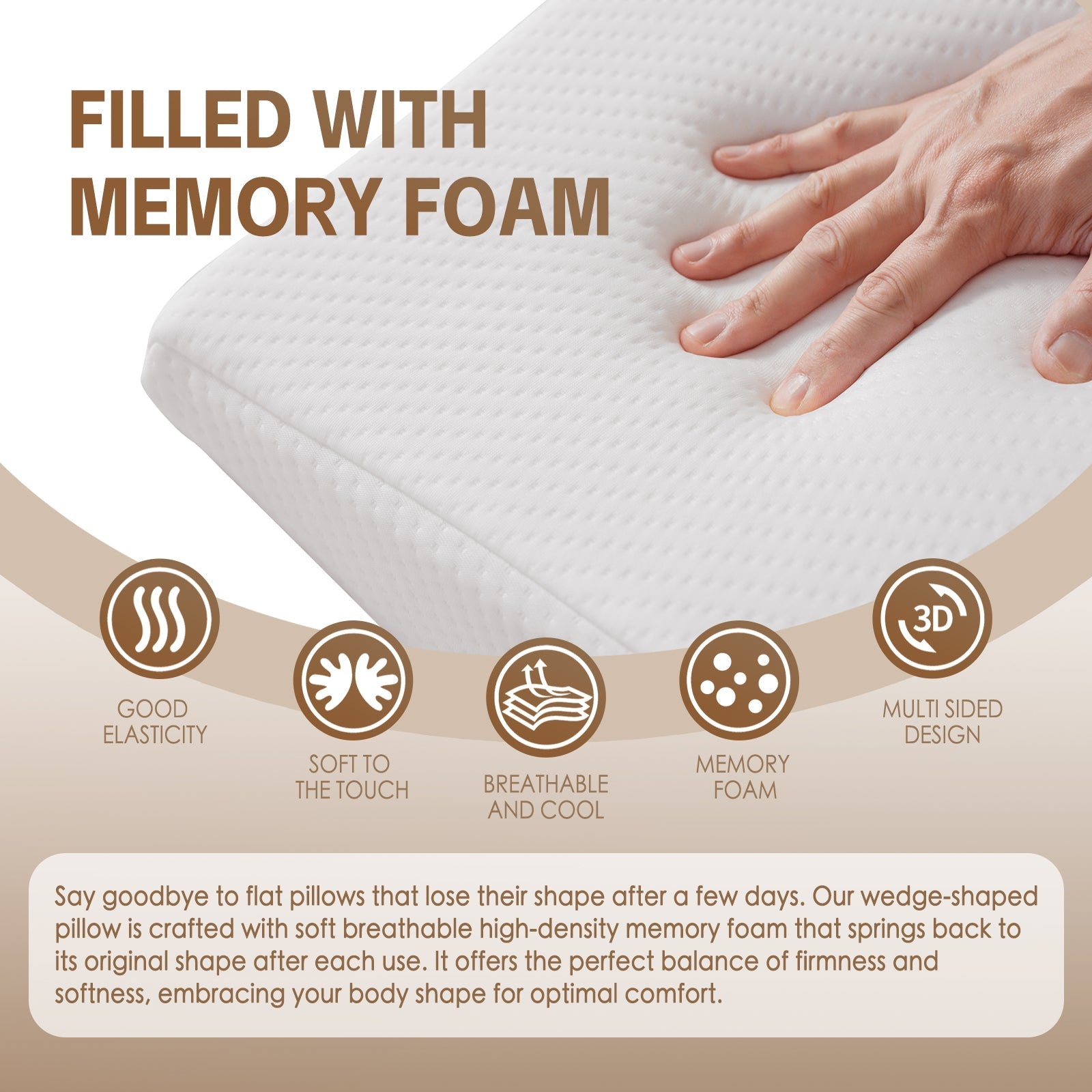 Clevinger Memory Foam Bed Wedge Back Support Pillow - 03