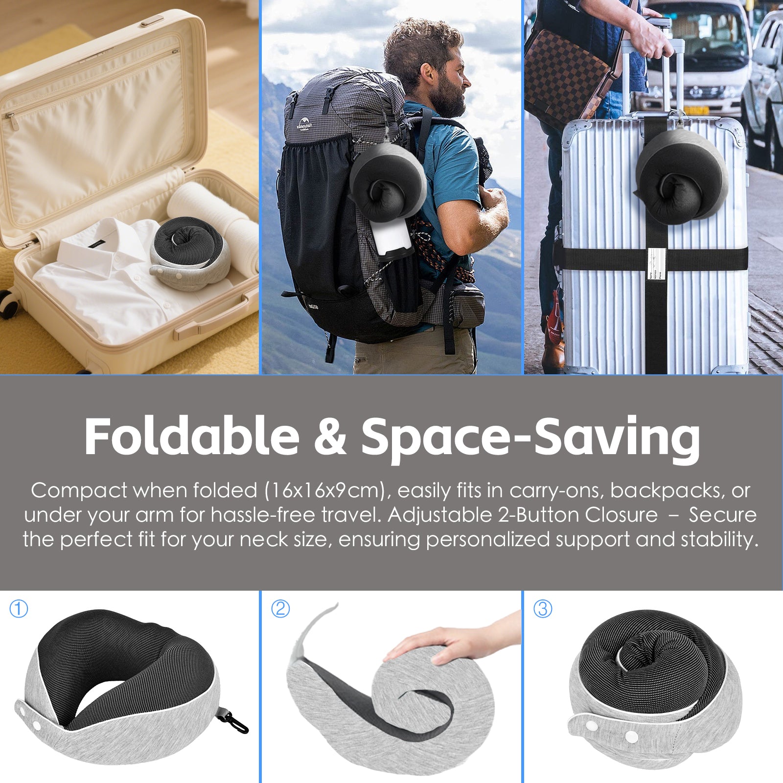 Compact Luxury Memory Foam Travel Pillow - 06