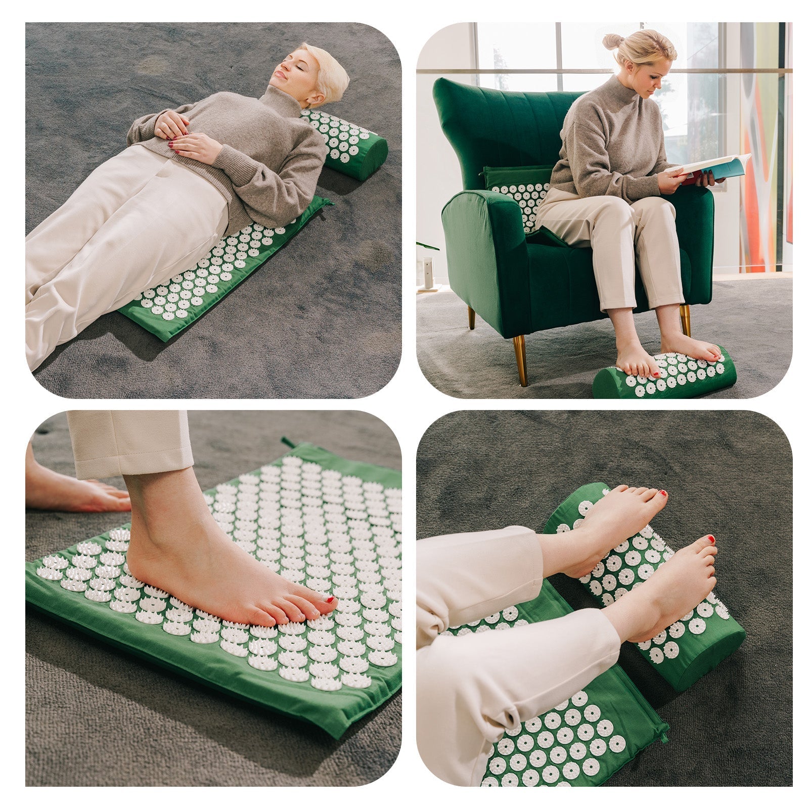 Acupressure Mat And Pillow Set With Bag - 05