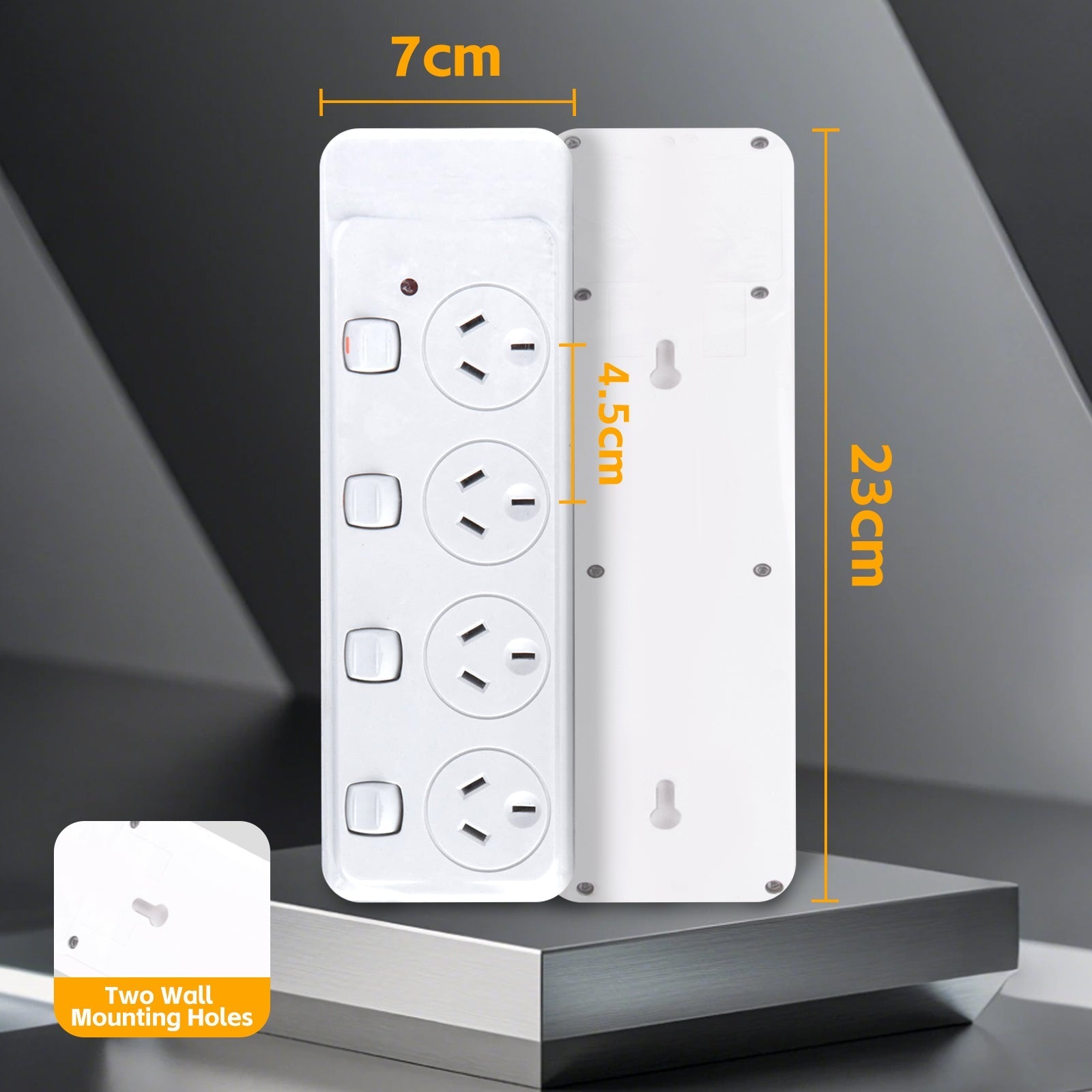 4 Outlet Power Board With Surge Protection With Individual Switches 1M Lead Cable - 09