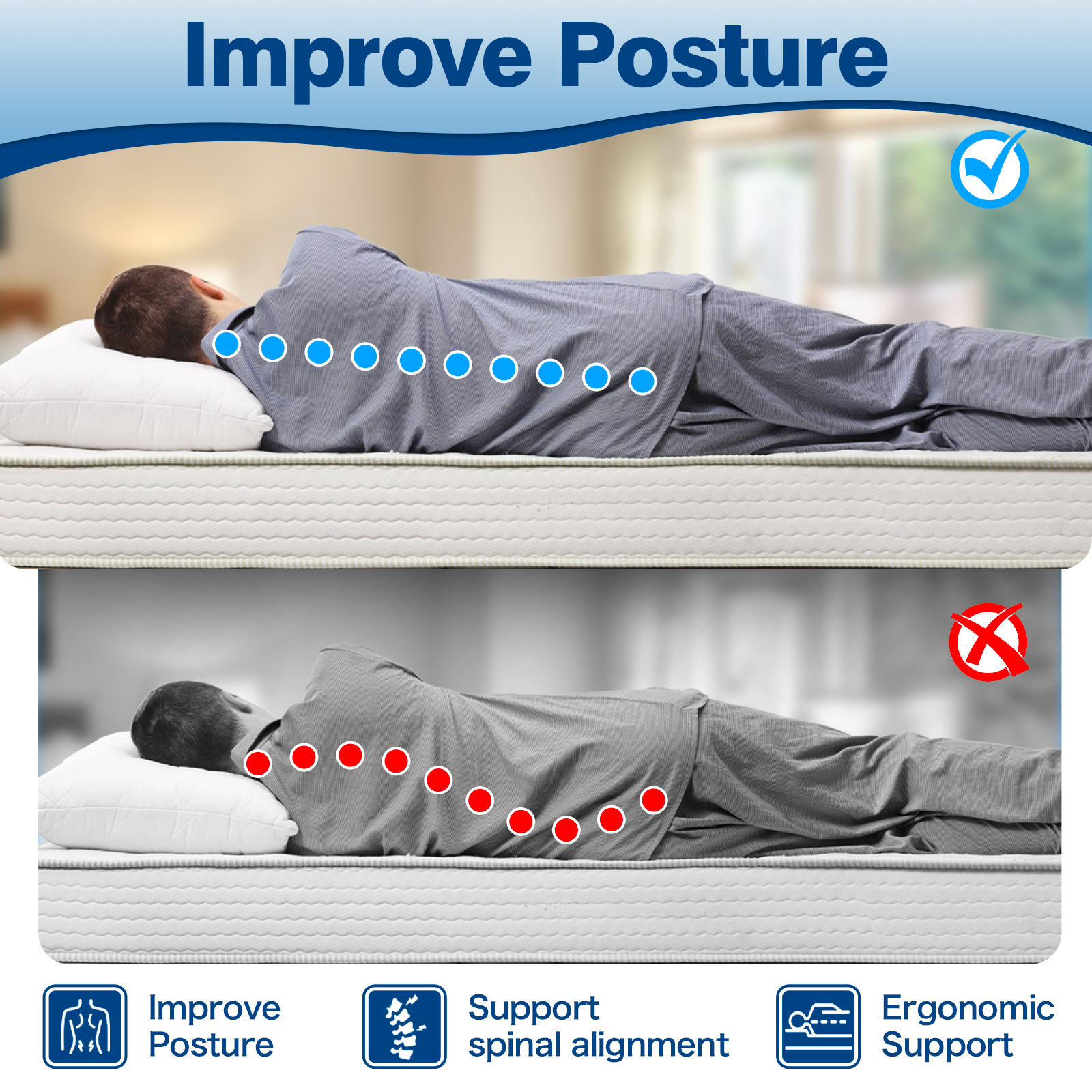 Memory Foam Sciatica Relief Leg Pillow - 05