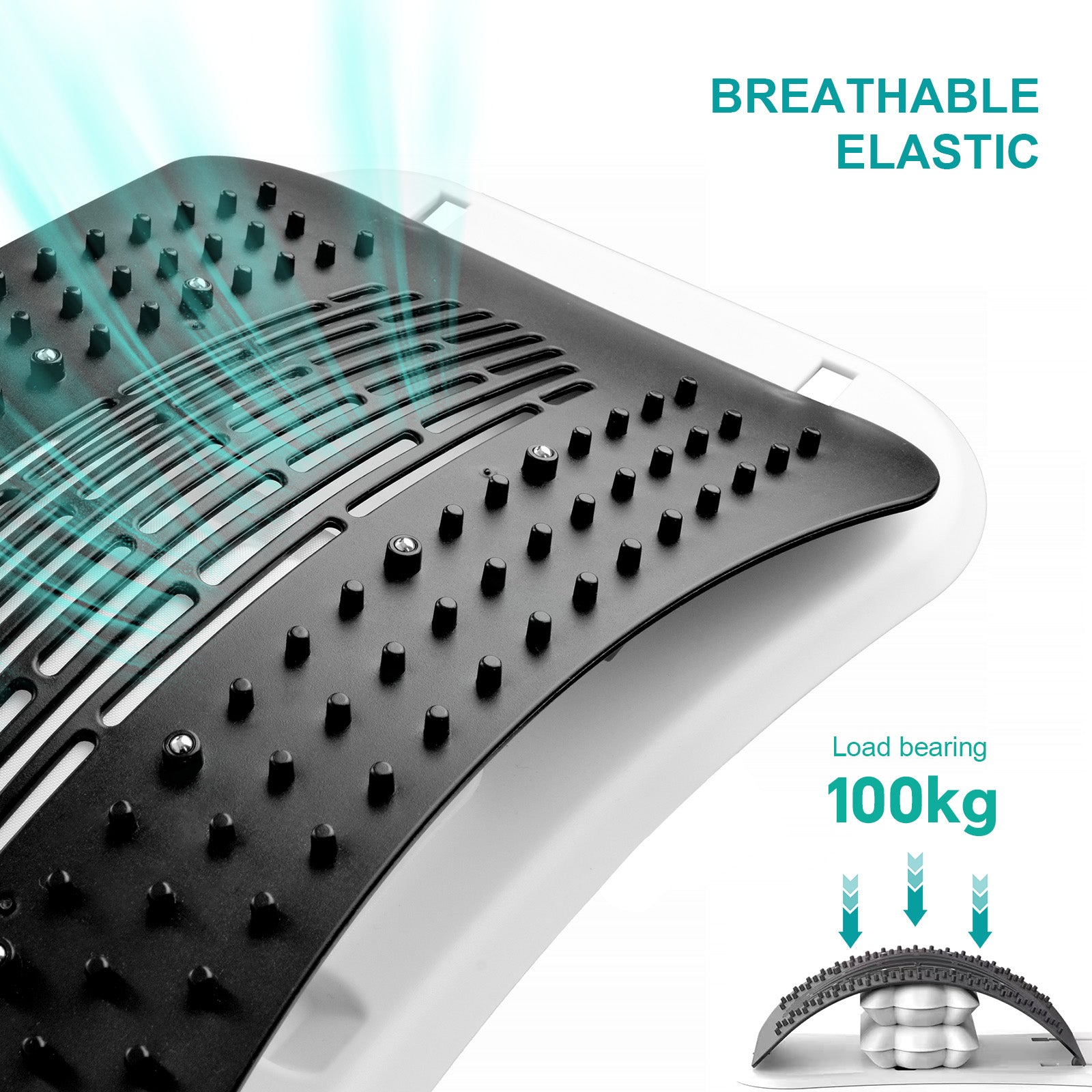 Adjustable Air Lumbar Spine Reliever Inflatable Back Stretcher With Acupressure Magnets - 04