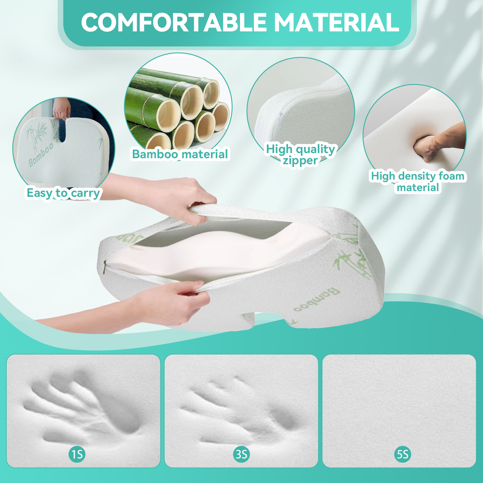 Memory Foam Seat Cushion With Bamboo Cover - 08