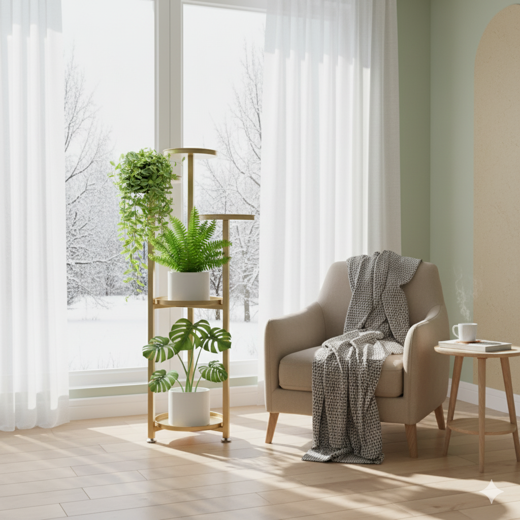5-Tier Plant Stand Outdoor Indoor - Gold