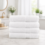 500GSM Cotton Bath Towels 4PCS Set - white