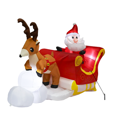 Santaco Christmas Inflatables Outdoor Santa Claus Reindeer Sleigh Lights Decor-1952534168839786504