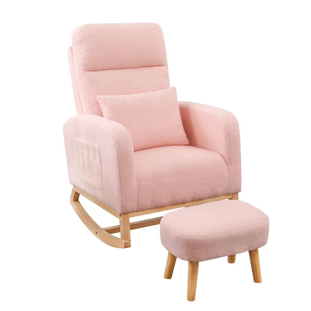 Levede Rocking Chair Ottoman Footrest With Side Pocket-2006732687682965512