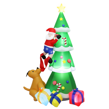 Santaco Inflatable Christmas 2.4M Xmas Tree Santa Claus-1952534170358124552