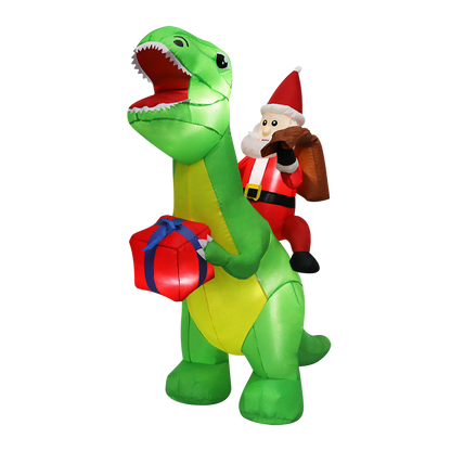 Santaco Christmas Inflatables Outdoor Santa Claus Riding Dinosaur Lights D�cor-1954803065337024520