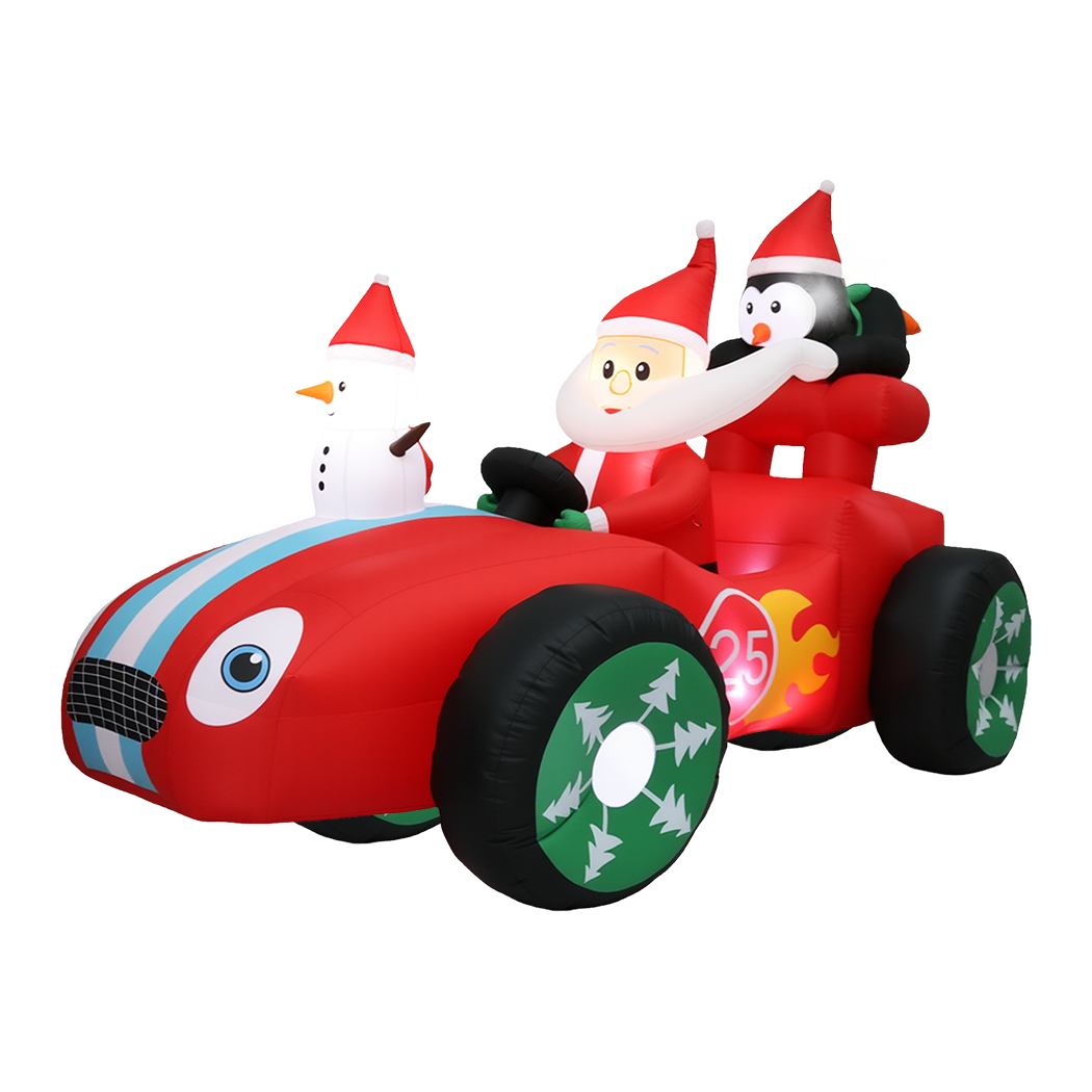 Santaco Christmas Inflatable 2.4M Santa Racing Sleigh-1952534169565401096