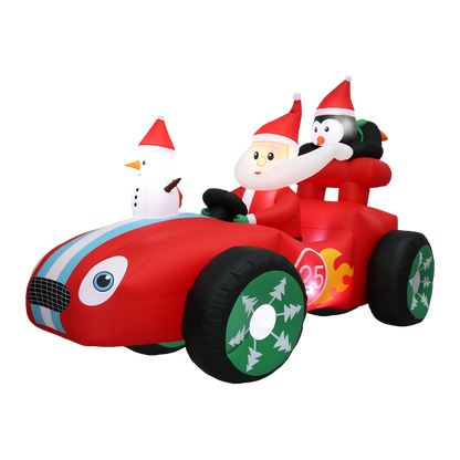 Santaco Christmas Inflatable 2.4M Santa Racing Sleigh-1952534169565401096