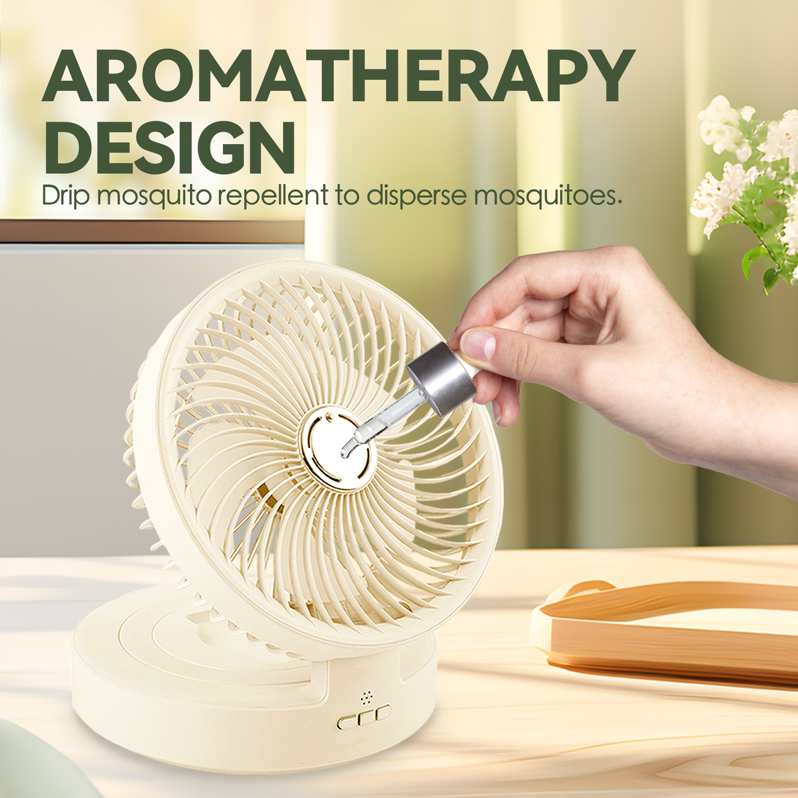 Usb Rechargeable Auto Oscillation Cordless Fan With Remote Night Light - 12