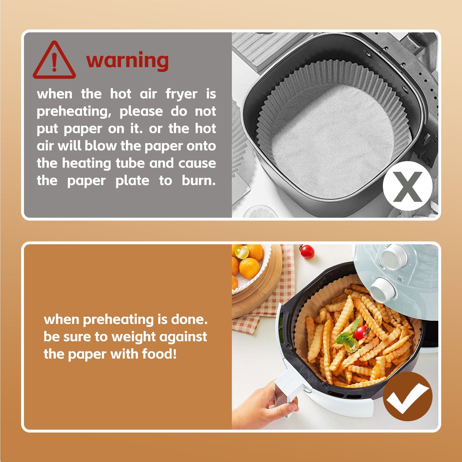 100 Pcs 16Cm Round Disposable Unbleached Silicone Paper Dish Air Fryer Liner - 05