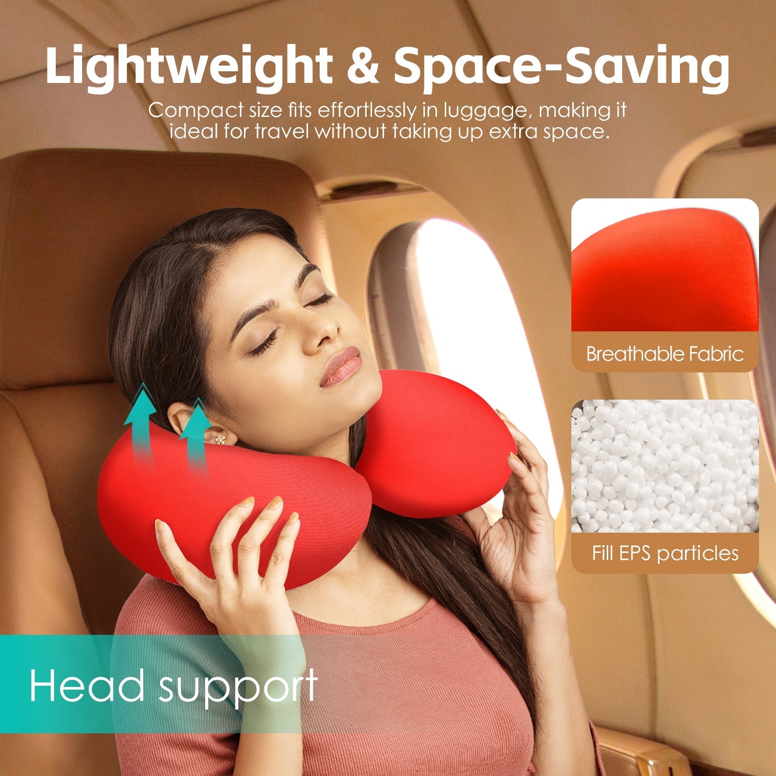 Two Way Reversible Microfibre Travel Pillow Watermelon - 03