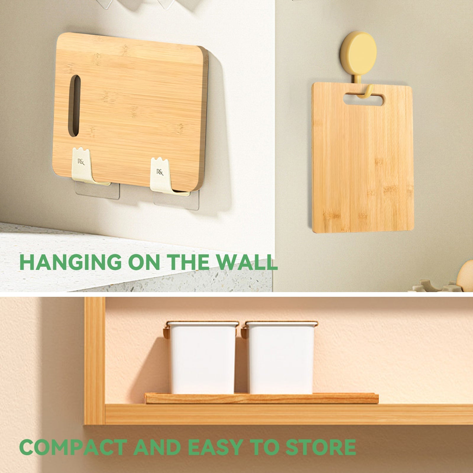 3 Pcs Bamboo Cheese Cutting Serving Chopping Board Set - 05