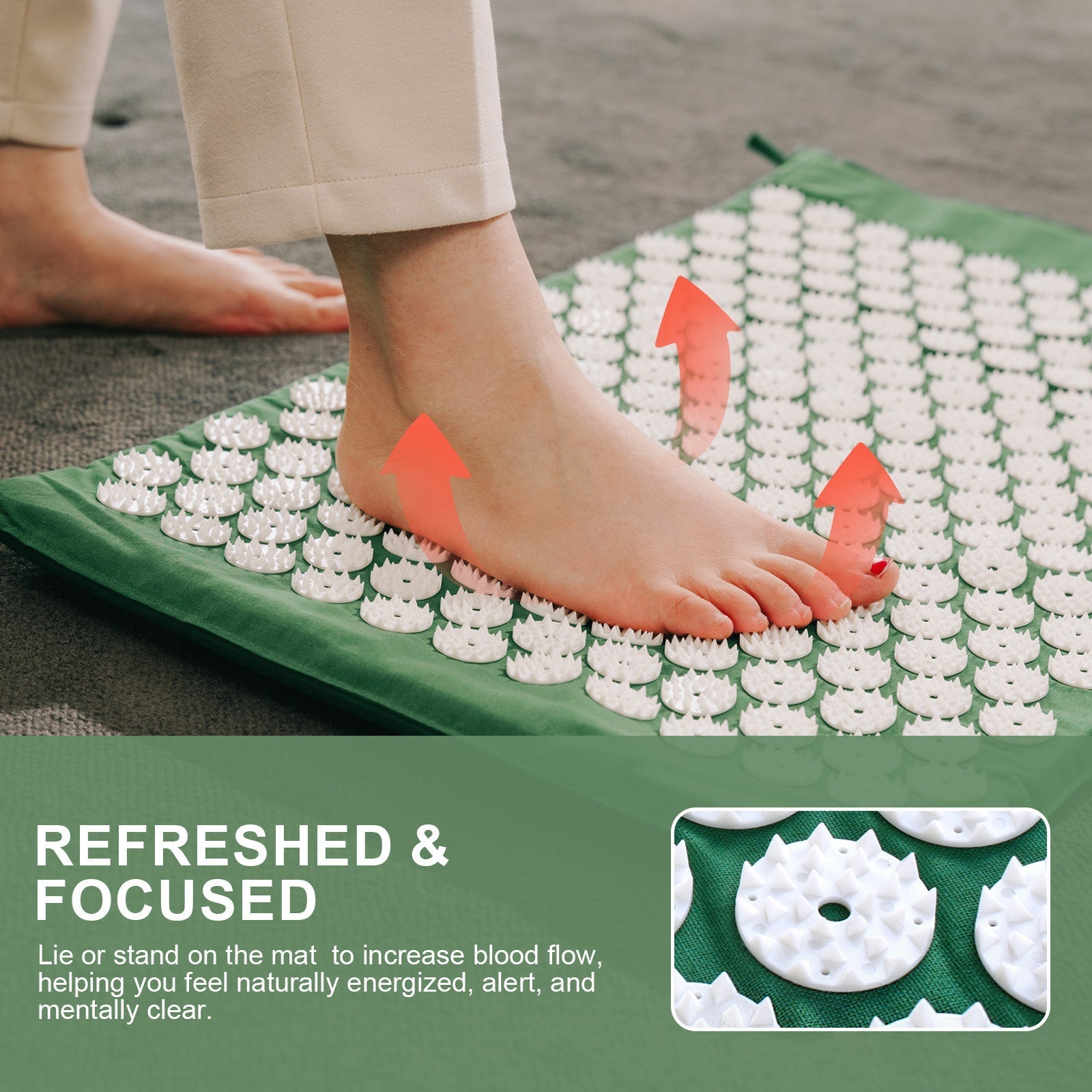 Acupressure Mat And Pillow Set With Bag - 06