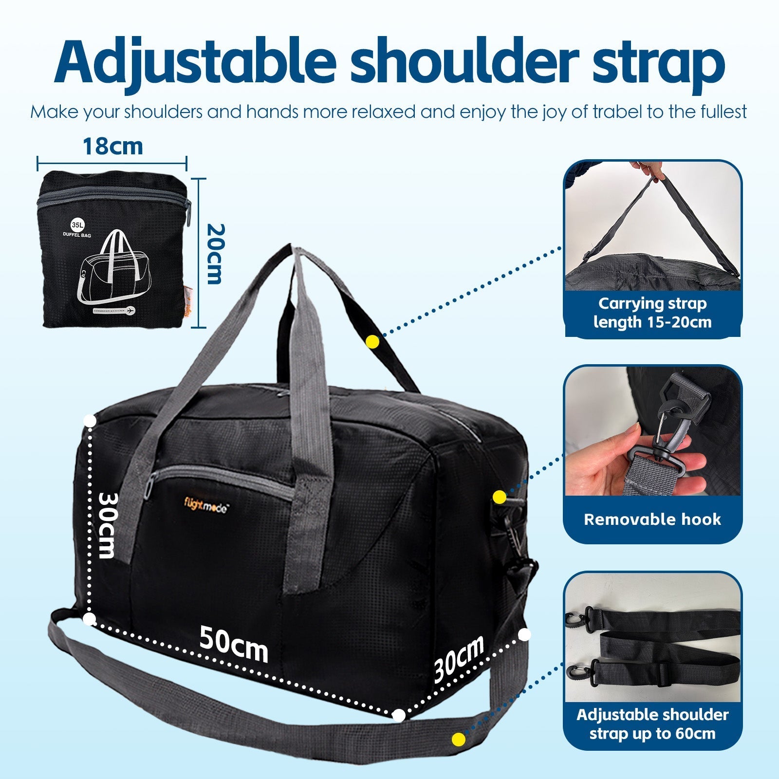 35L Foldable Lightweight Duffel Travel Bag - 04