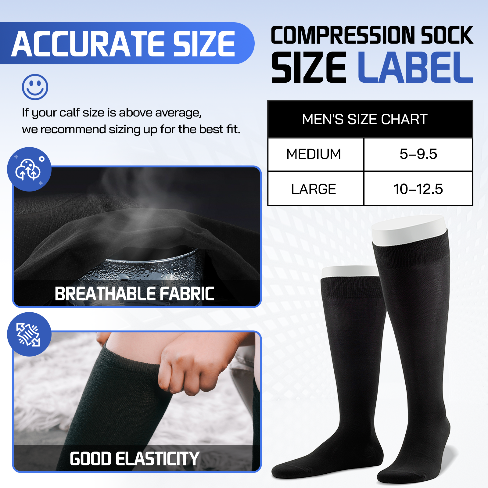 Travel Anti Fatigue Flight Compression Socks L - 08