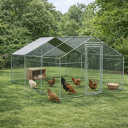 Large Metal Walk-in Chicken Coop Cage 600(L)x300(W)x194(H)cm