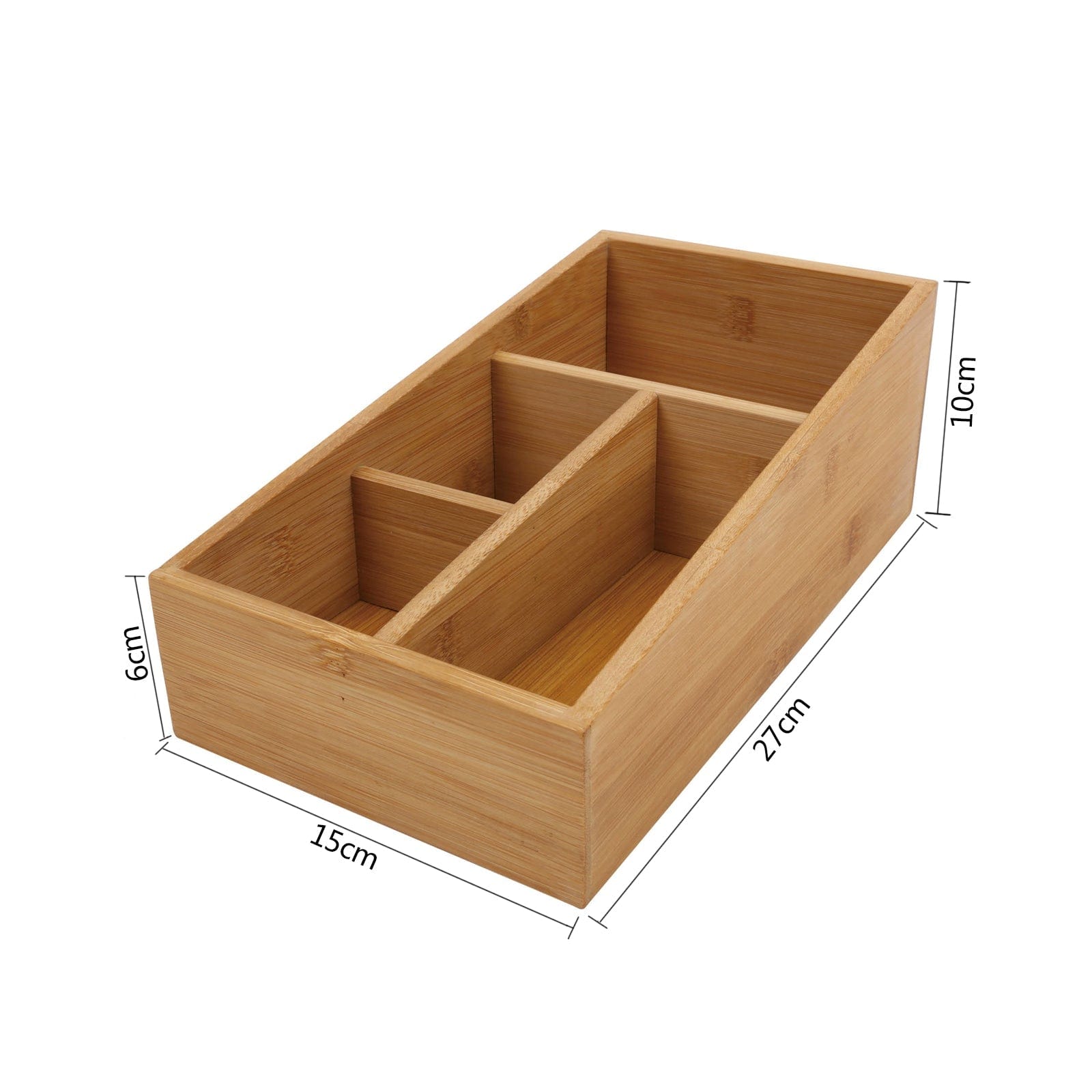 Bamboo Storage Box With 4 Slots - 05