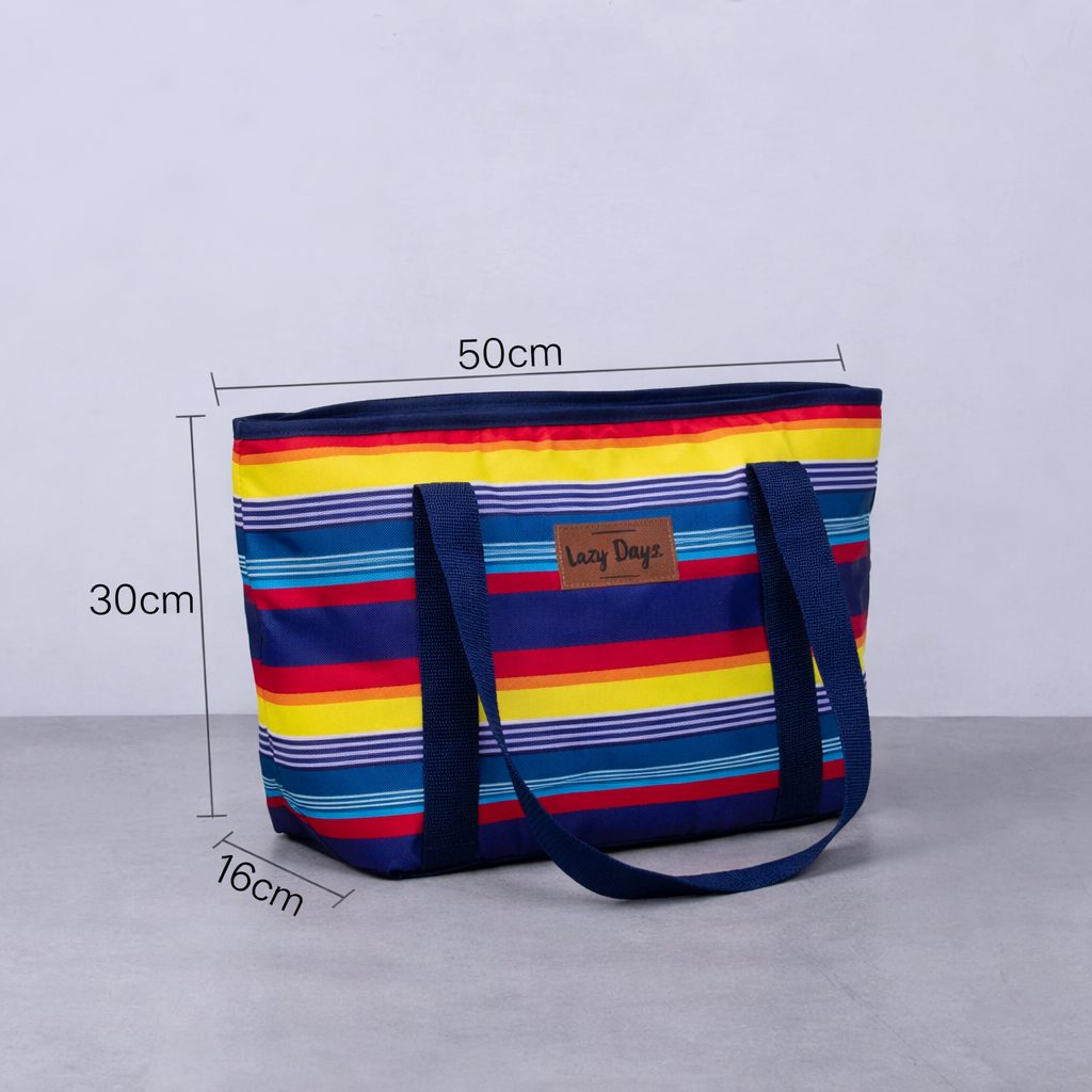 6L Food Safe Insulated Jumbo Cooler Tote - Rainbow