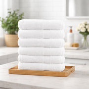 6PCS Cotton Hand Towel 500GSM Set - White