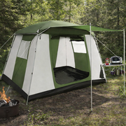 6 Person Camping Tent Family Hiking Dome - Green/White