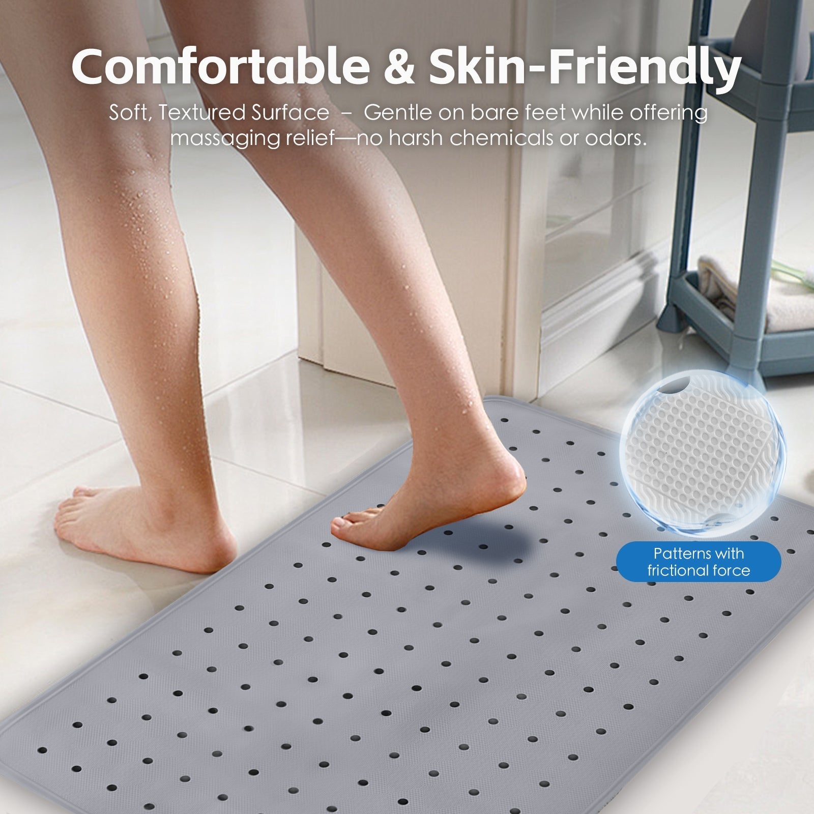2 Pcs 7040 Cm Antislip Grip Shower Mat Quickdry Bath Mat With 100 Suction Cups - 07