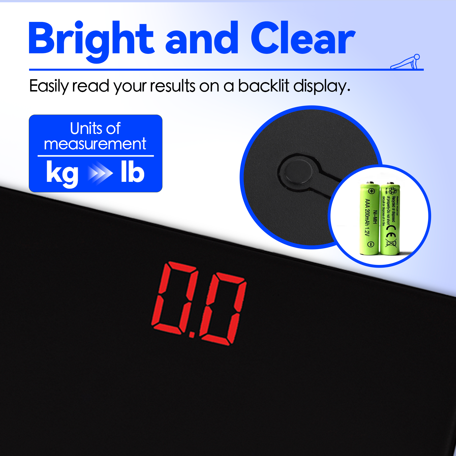Clevinger Digital Glass Bathroom Scale Max Capacity 180Kg - 06