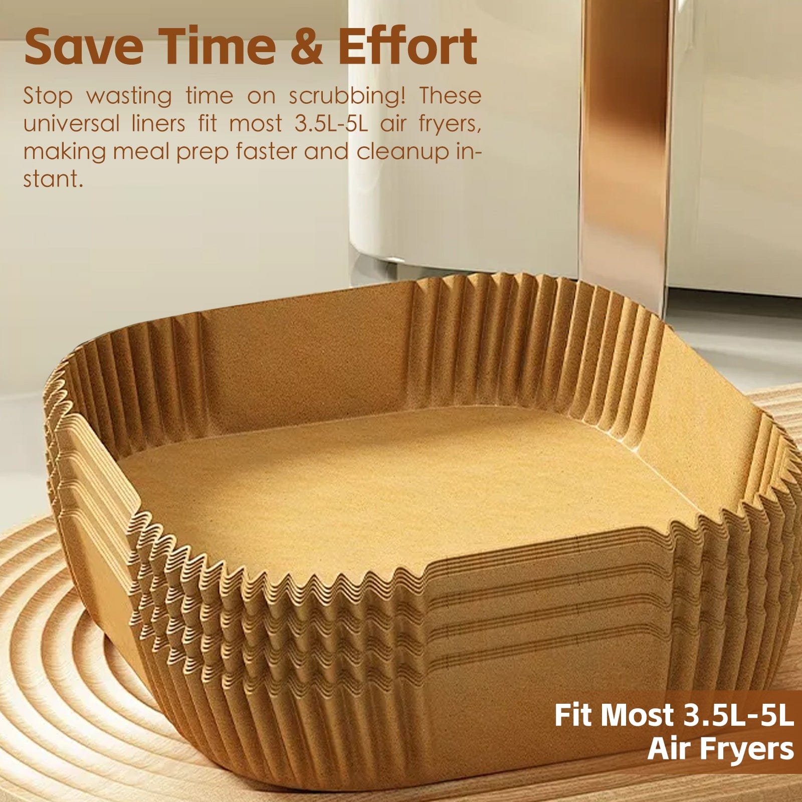 100 Pcs 20Cm Square Disposable Unbleached Silicone Paper Dish Air Fryer Liner - 07