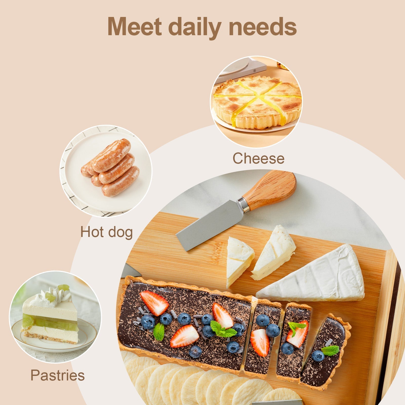 Bamboo Cheese Board And Knife Set - 06