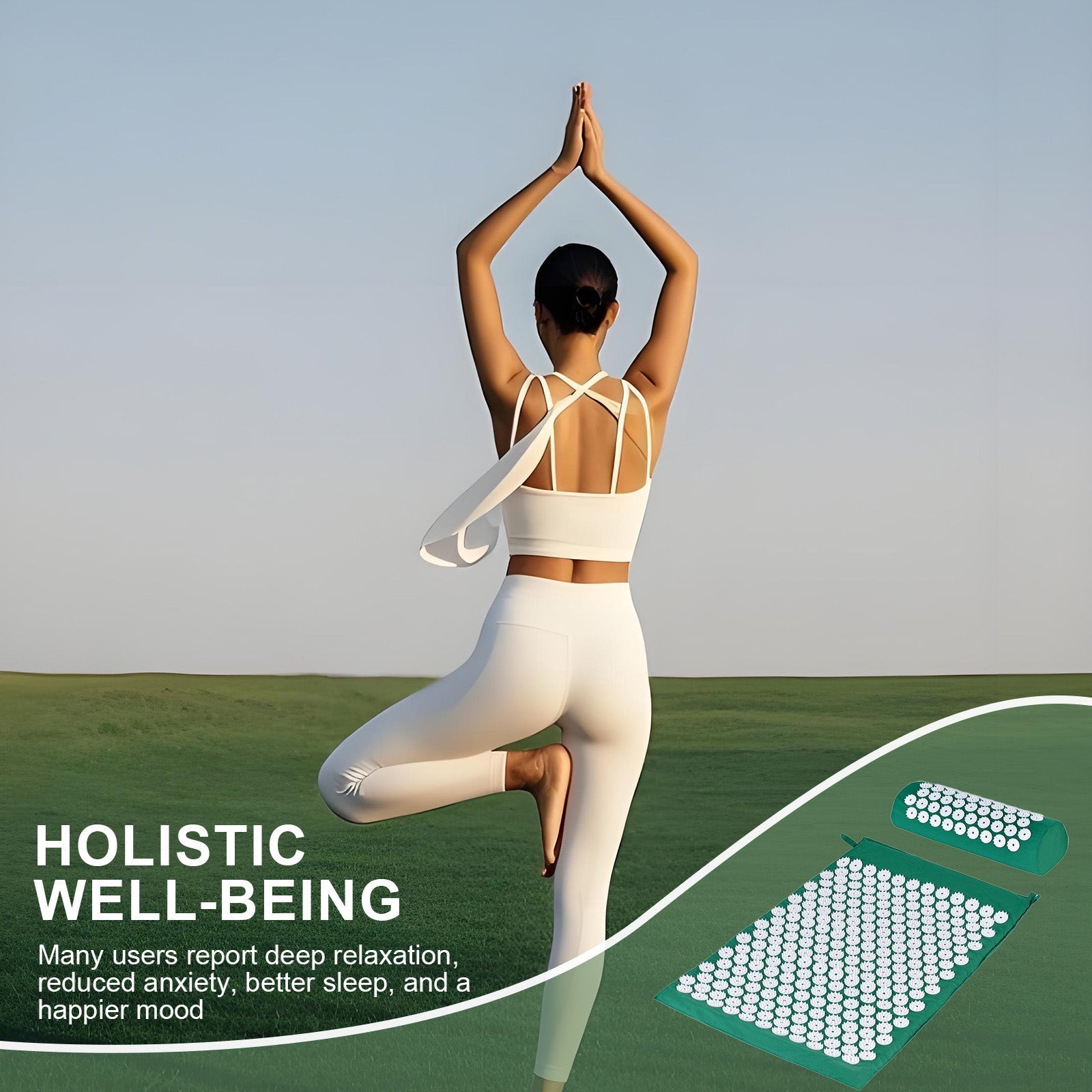Acupressure Mat And Pillow Set With Bag - 07