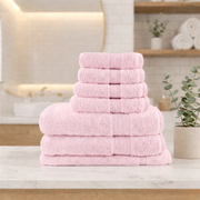 500GSM Soft Cotton Bath Towel 7PCS Set - Baby Pink