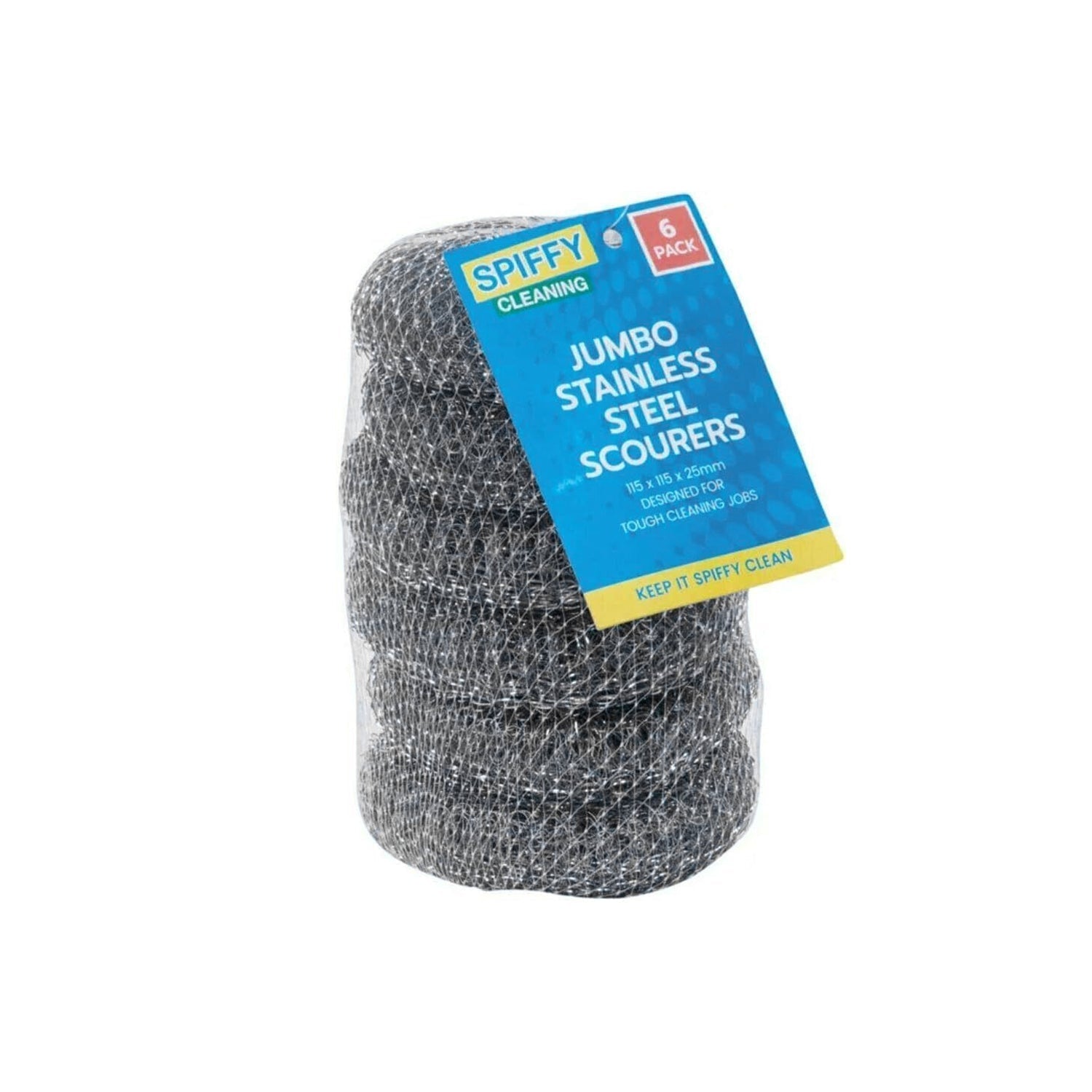 6 Pcs Household Cleaning Stainless Steel Jumbo Scourers - 06