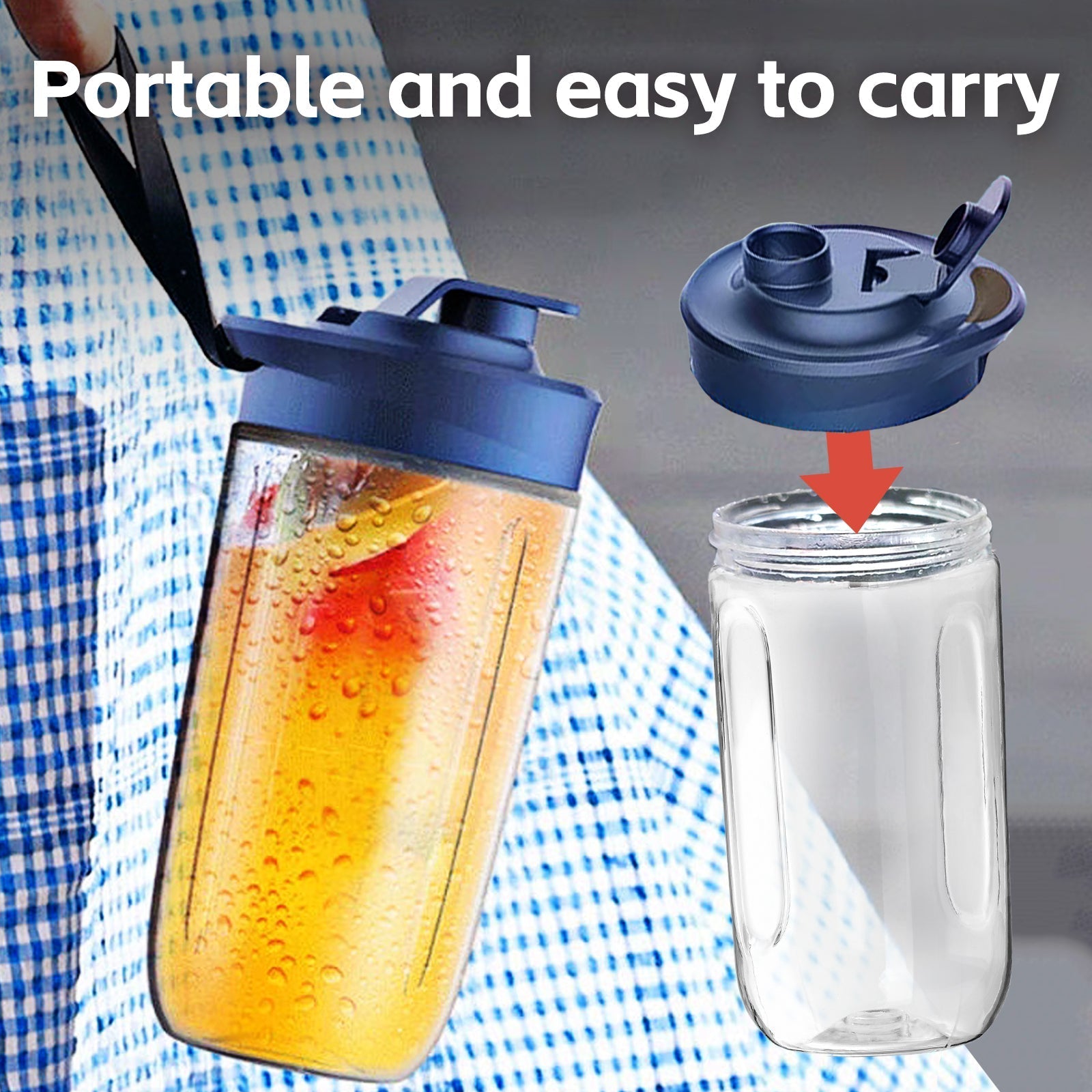 400Ml Usb C Rechargeable Portable Juicer With Travel Lid Personal Blender For Smoothies Shakes - 07