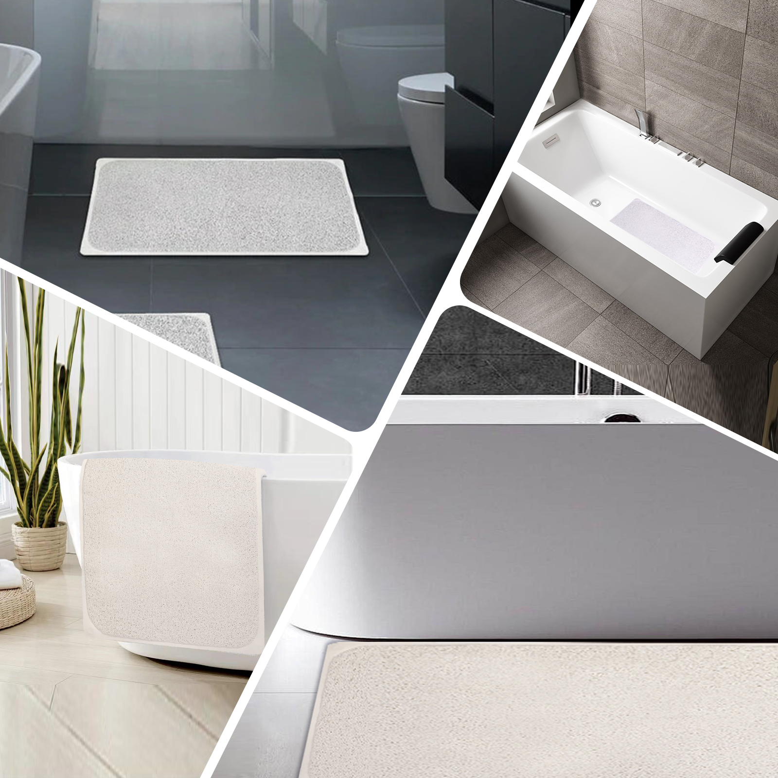 2 Pcs Premium Non Slip Loofah Shower Mat Bathroom Safe 75 X 44 Cm - 13